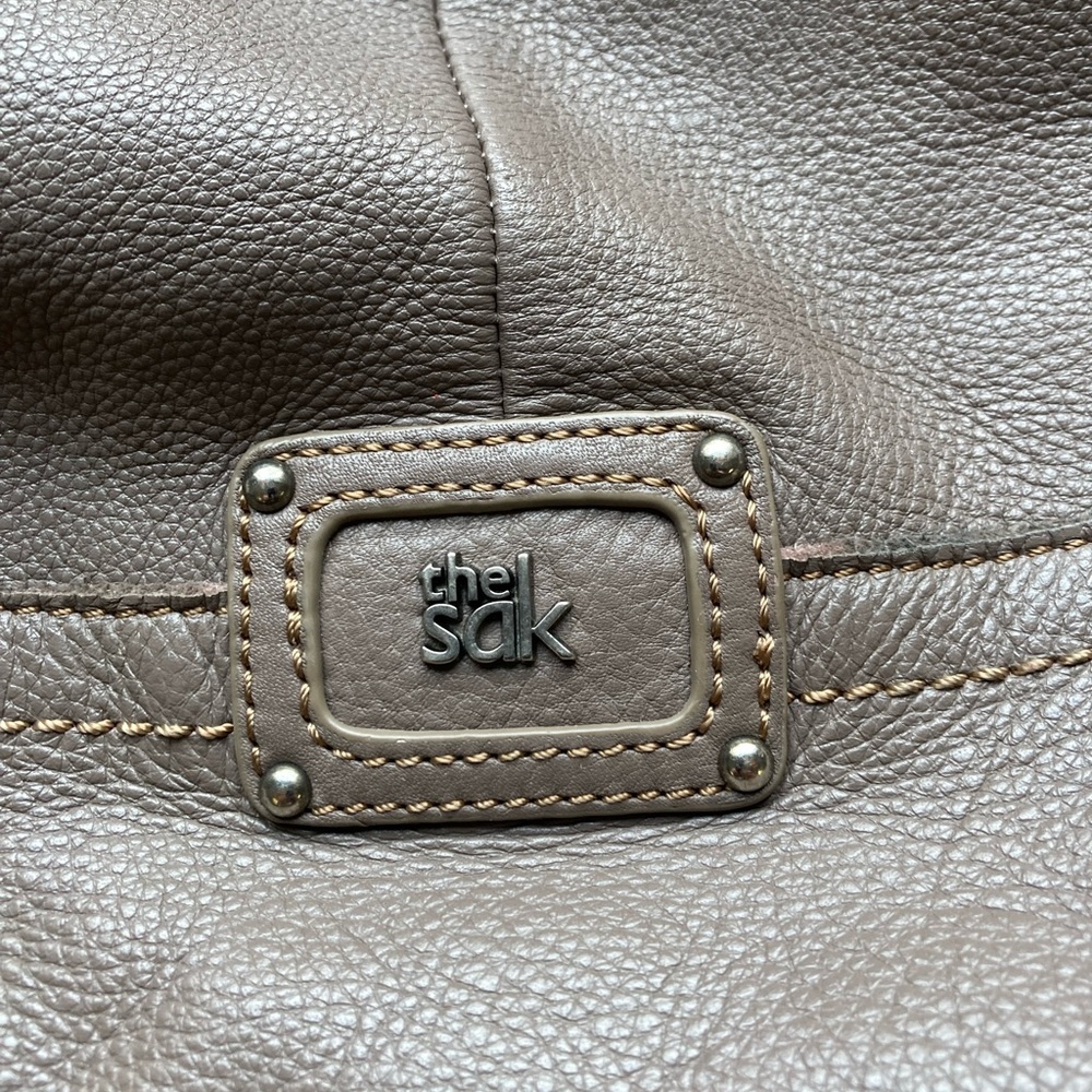 THE SAK Taupe Brown Leather Hobo Handbag - Picture 4 of 6